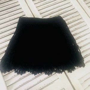 Mini Crochet Skirt Beach Wear, Bikini Cover Up, Black, Y2k vintage